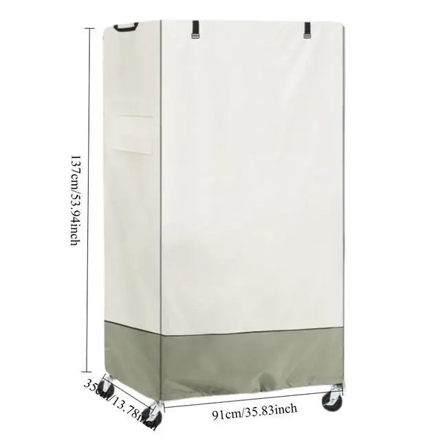 Alt view image 4 of 5 - TwoTone Storage Shelf Cover, AllWeather Oxford Cloth Protective Cover for Wheeled Outdoor Storage Rack