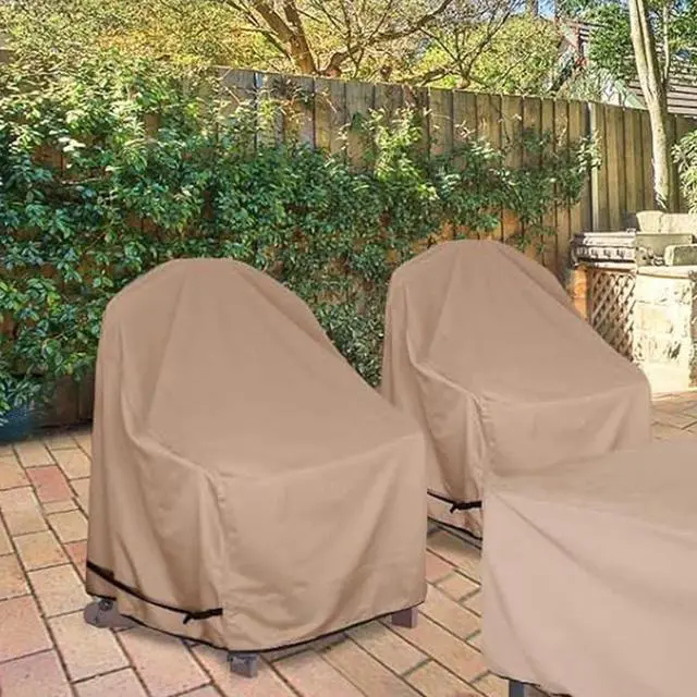 Alt view image 2 of 7 - 2 Pack Outdoor Chair Covers, HeavyDuty Oxford Fabric Waterproof UVResistant Patio Armchair Furniture Protector