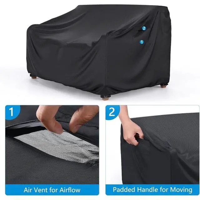 Alt view image 4 of 7 - Outdoor Bench Cover, HeavyDuty Oxford Fabric Waterproof UVResistant Patio Garden Bench Furniture Protector