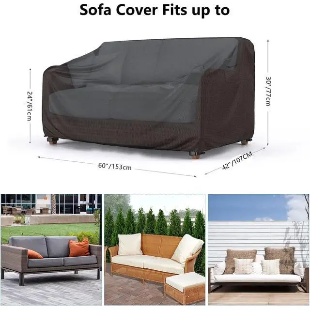 Alt view image 3 of 7 - Outdoor Bench Cover, HeavyDuty Oxford Fabric Waterproof UVResistant Patio Garden Bench Furniture Protector