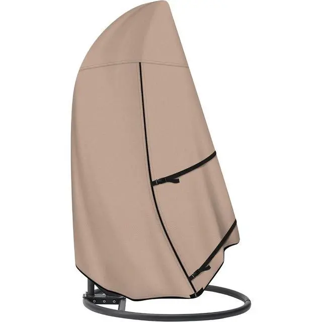 Alt view image 6 of 7 - Hanging Egg Chair Cover, HeavyDuty Oxford Fabric Waterproof UVResistant Beige Outdoor Swing Egg Wicker Chair Protector