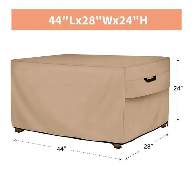 Alt view image 2 of 6 - Square Fire Pit Cover, HeavyDuty Oxford Fabric Waterproof UVResistant Beige Outdoor Gas Fire Table Protector
