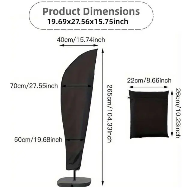 Alt view image 2 of 6 - Outdoor umbrella cover, only selling the cover. Outdoor umbrella accessory sunshade cloth, outdoor umbrella storage, dust-proof and water-proof.