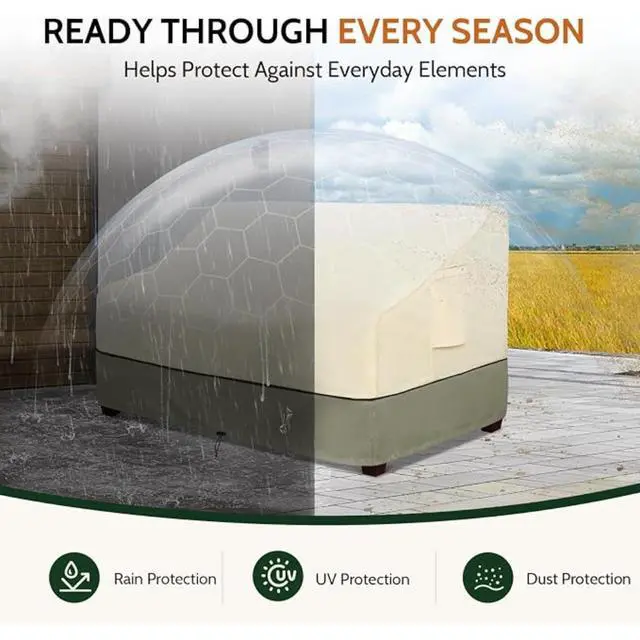 Alt view image 3 of 6 - Waterproof Outdoor Loveseat Sofa Cover, HeavyDuty Oxford Patio Furniture Cover, AllWeather AntiUV Dust Protector with Drawstring Closure & Side Storage Pocket