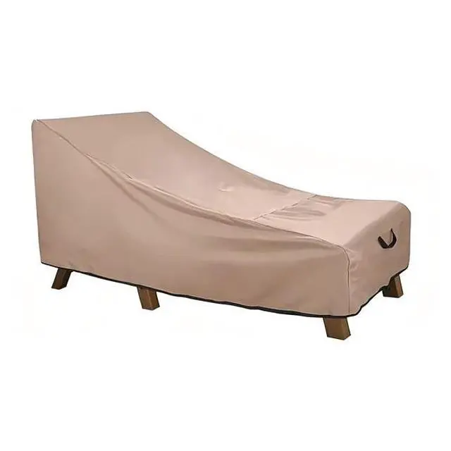 Alt view image 4 of 5 - Outdoor Chaise Lounge Cover, HeavyDuty Khaki Oxford Fabric Waterproof UVResistant Patio Lounge Chair Protector with Side Handle