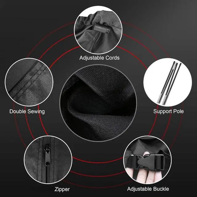 Alt view image 4 of 6 - Offset Patio Umbrella Cover, HeavyDuty Black Oxford Fabric Waterproof UVResistant Outdoor Cantilever Banana Umbrella Protector