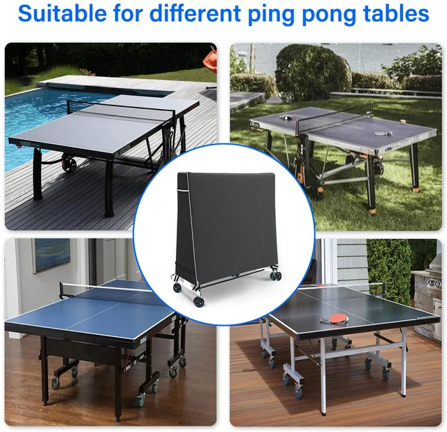 Alt view image 4 of 7 - Outdoor Ping Pong Table Cover, Waterproof UVResistant Oxford Cloth Protector for Folding Table Tennis Table