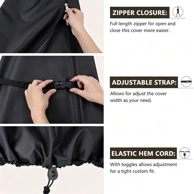 Alt view image 4 of 5 - Black Banana Umbrella Protector, TearResistant AllSeason Outdoor Cover for Offset Hanging Patio Umbrella