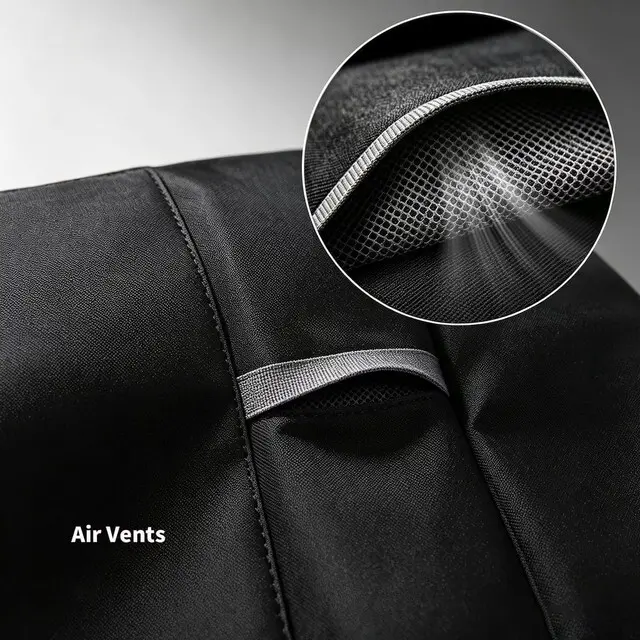 Alt view image 4 of 5 - Black Patio Chaise Lounge Cover with White Trim, Waterproof UVResistant Oxford Cloth Protector for Outdoor Reclining Chaise Lounge Chair