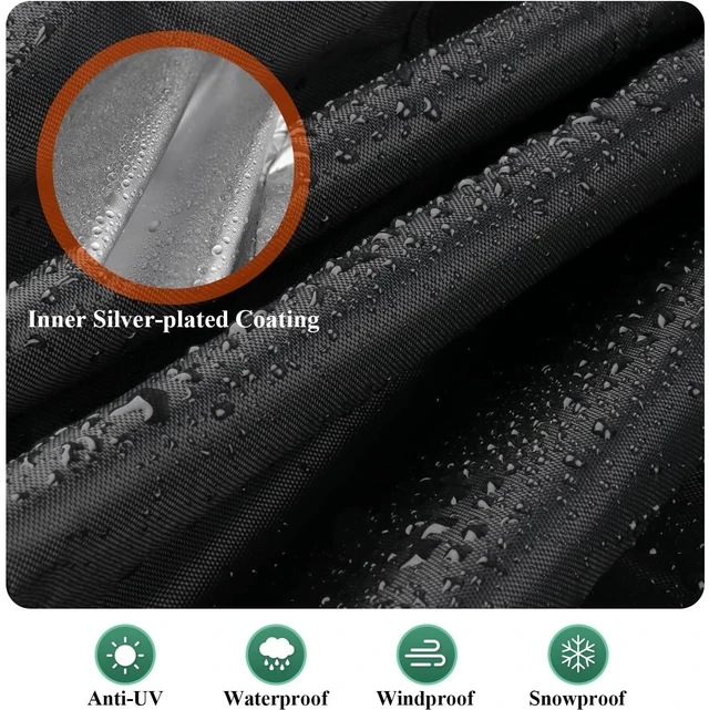 Alt view image 4 of 6 - Black 8FT Pool Table Cover, 96.5"L x 55"W x 8"H Waterproof Dustproof Outdoor Indoor Billiard Table Protector with Bottom Drawstring, Single Needle Stitching