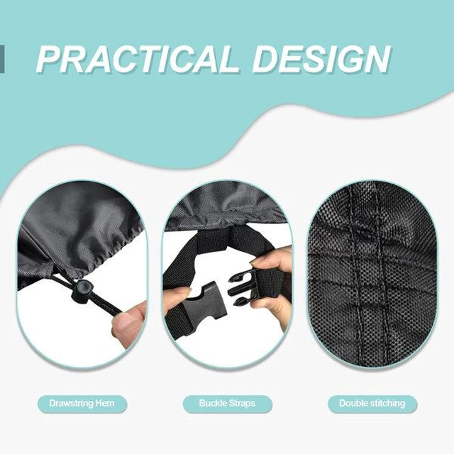 Alt view image 5 of 5 - 4Piece Black Outdoor Furniture Cover Set, HeavyDuty Oxford Fabric Patio Sofa Chair Table Protector for 4Seat Conversation Set