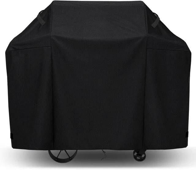 Alt view image 2 of 5 - Black Grill Cover, HeavyDuty Oxford Fabric Outdoor BBQ Gas Grill Protector with Handles and Secure Fastening