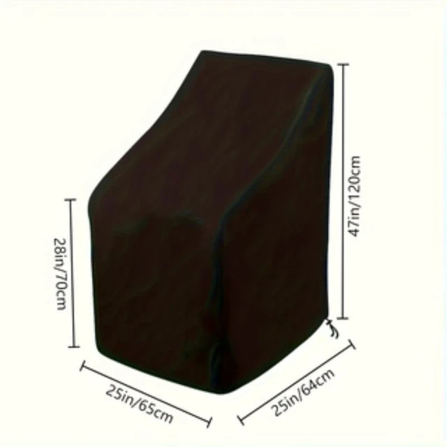 Alt view image 2 of 5 - Black Stackable Chair Cover, HeavyDuty Oxford Fabric Outdoor Stacked Patio Chair Protector with Drawstring