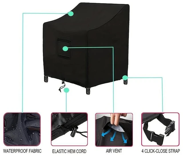 Alt view image 5 of 7 - Durable Black 3Piece Patio Bistro Set Cover, TearResistant Oxford Cloth for 2 Seats and Square Side Table