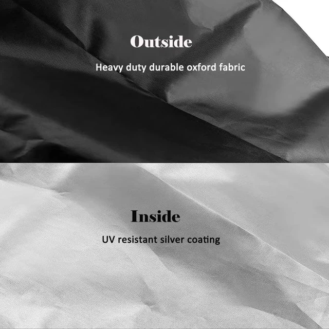 Alt view image 5 of 6 - Black Upright Refrigerator Cover, HeavyDuty Oxford Fabric Waterproof UVResistant Outdoor Compact Double Door Fridge Protector with Side Pocket