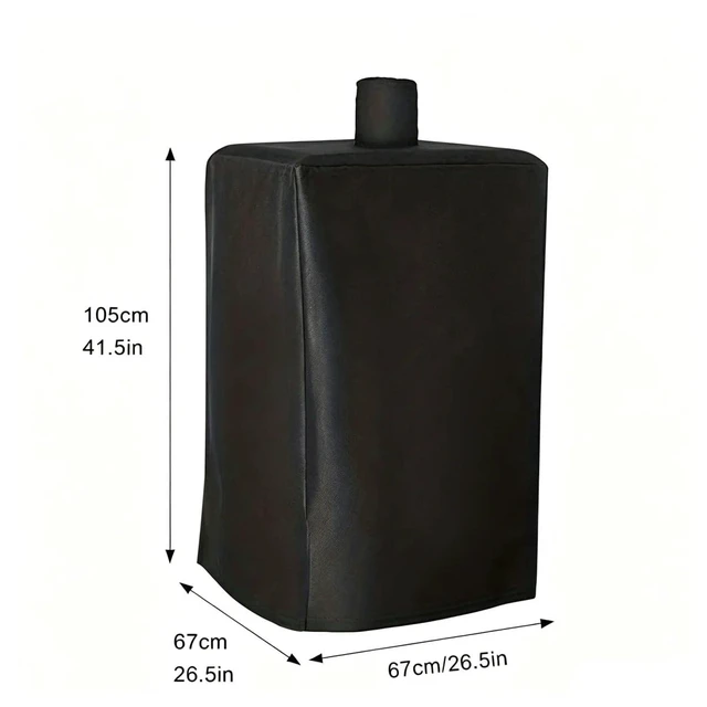 Alt view image 2 of 7 - Black Vertical Smoker Cover, HeavyDuty Oxford Fabric Outdoor Smoker Grill Protector with Chimney Cutout