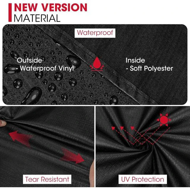 Alt view image 6 of 7 - Black Vertical Smoker Cover, HeavyDuty Oxford Fabric Outdoor Smoker Grill Protector with Chimney Cutout