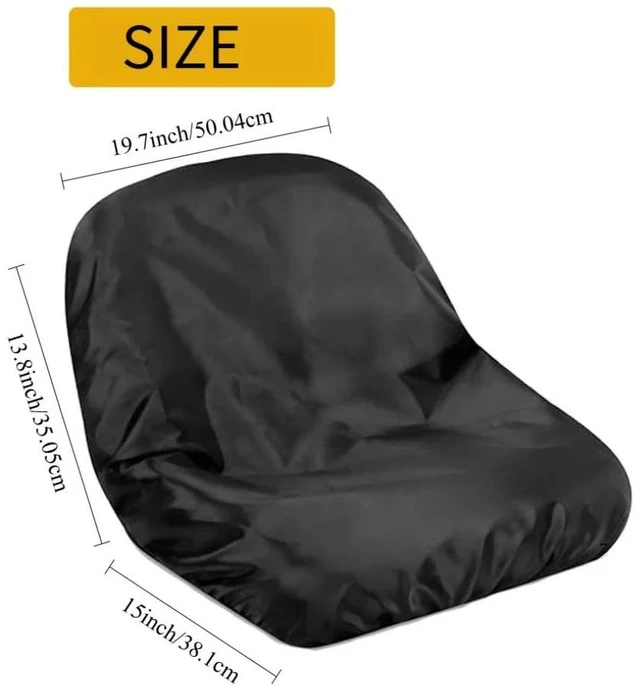 Alt view image 3 of 6 - Black Riding Lawn Mower Seat Cover, HeavyDuty Oxford Fabric Waterproof UVResistant Protector for Lawn Tractor Seat
