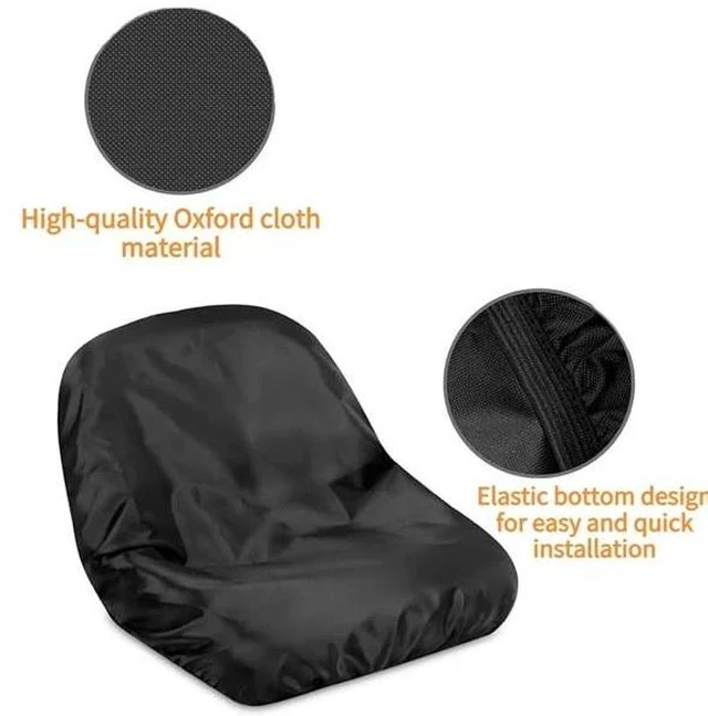 Alt view image 5 of 6 - Black Riding Lawn Mower Seat Cover, HeavyDuty Oxford Fabric Waterproof UVResistant Protector for Lawn Tractor Seat