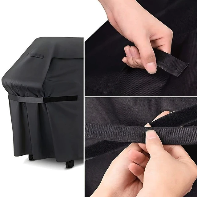 Alt view image 3 of 5 - AllWeather Outdoor Barbecue Grill Cover, Windproof Dustproof Large Gas BBQ Protective Cover with Handles and Straps