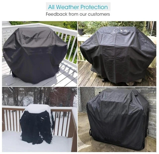Alt view image 4 of 5 - AllWeather Outdoor Barbecue Grill Cover, Windproof Dustproof Large Gas BBQ Protective Cover with Handles and Straps