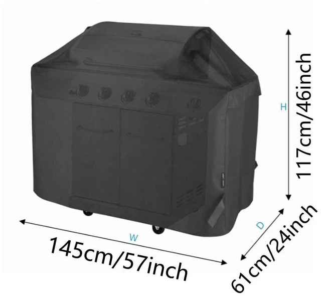 Alt view image 2 of 5 - AllWeather Outdoor Barbecue Grill Cover, Windproof Dustproof Large Gas BBQ Protective Cover with Handles and Straps