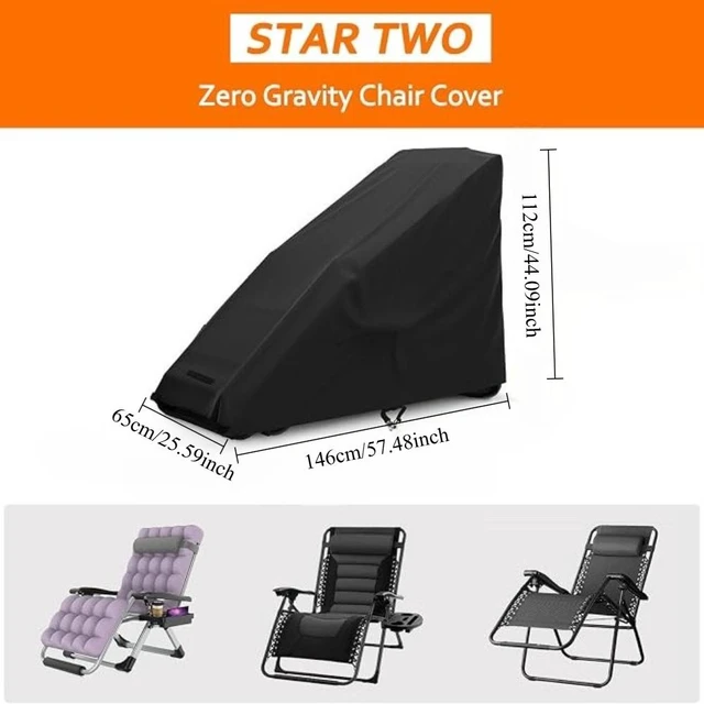 Alt view image 2 of 7 - Black Stackable Folding Chair Cover, HeavyDuty Oxford Fabric Waterproof UVResistant Outdoor Stacked Folding Lounge Chair Protector