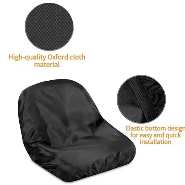 Alt view image 5 of 7 - Black Riding Lawn Mower Seat Cover, HeavyDuty Oxford Fabric Waterproof UVResistant Protector for Lawn Tractor Seat