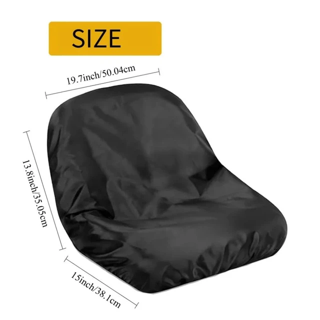 Alt view image 4 of 7 - Black Riding Lawn Mower Seat Cover, HeavyDuty Oxford Fabric Waterproof UVResistant Protector for Lawn Tractor Seat