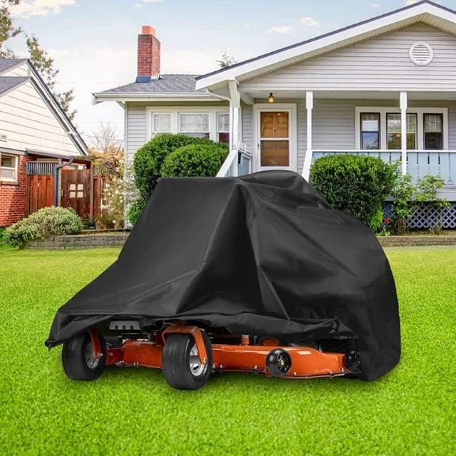 Alt view image 3 of 6 - Black Riding Mower Cover, All Weather Waterproof Outdoor Lawn Mower Protector