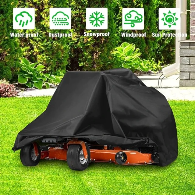 Alt view image 4 of 6 - Black Riding Mower Cover, All Weather Waterproof Outdoor Lawn Mower Protector