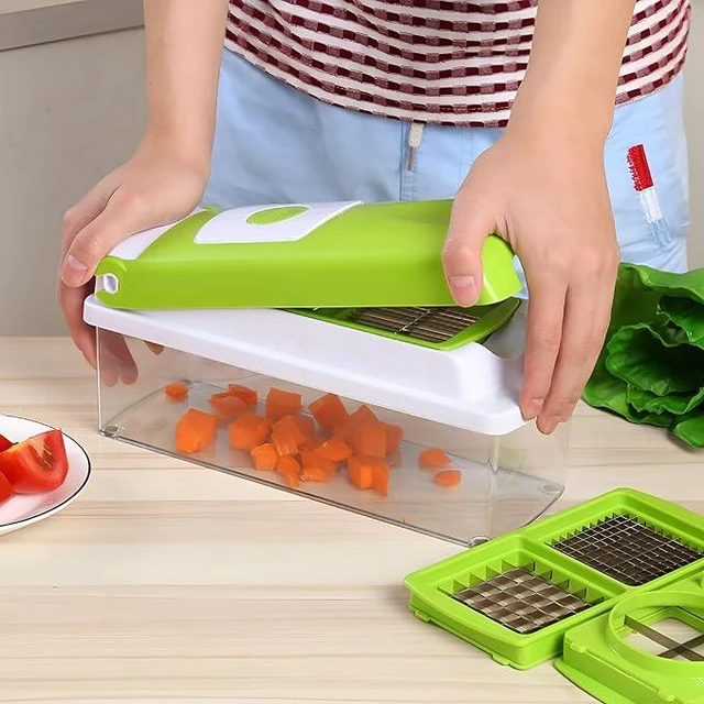 Main image of 12 In 1 Vegetable Chopper, MultiFunction Food Cutter Slicer Dicer, Kitchen Veggie Grater Peeler with Unbreakable Storage Container