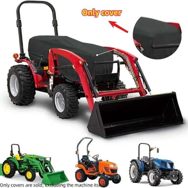 Alt view image 3 of 7 - 1pc Oxford Heavy Duty Tractor Cover, Waterproof Dustproof UV Protection Protector with Buckle, Compatible with Kubota John Deere Mahindra, 76"L x 24"W x 22"H