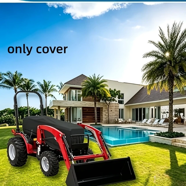 Alt view image 6 of 7 - 1pc Oxford Heavy Duty Tractor Cover, Waterproof Dustproof UV Protection Protector with Buckle, Compatible with Kubota John Deere Mahindra, 76"L x 24"W x 22"H
