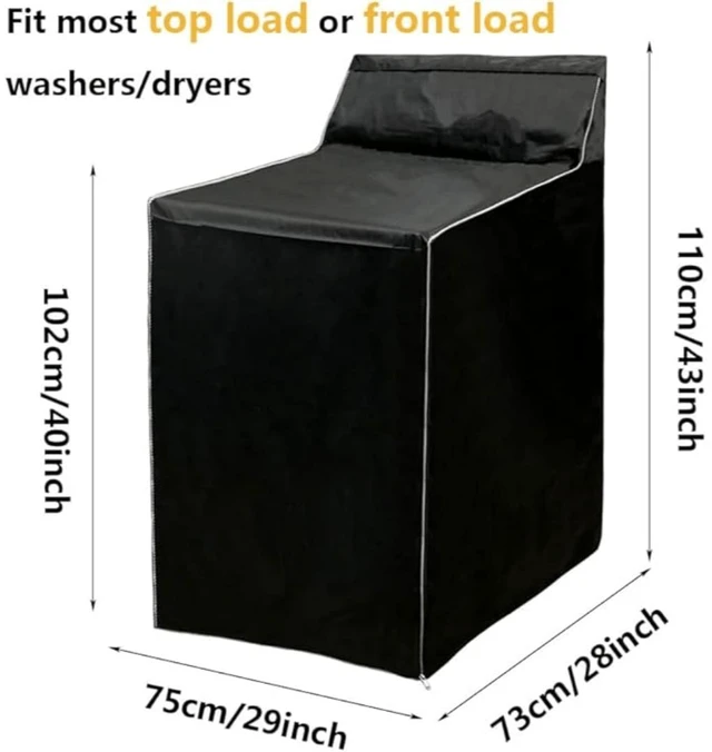 Alt view image 3 of 7 - Heavy-Duty Anti-Aging Fabric Washer Dryer Protective Cover, Waterproof Dustproof All Weather Shield, Indoor Outdoor Protector for Washing Machine & Clothes Dryer