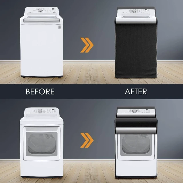 Alt view image 5 of 7 - Heavy-Duty Anti-Aging Fabric Washer Dryer Protective Cover, Waterproof Dustproof All Weather Shield, Indoor Outdoor Protector for Washing Machine & Clothes Dryer