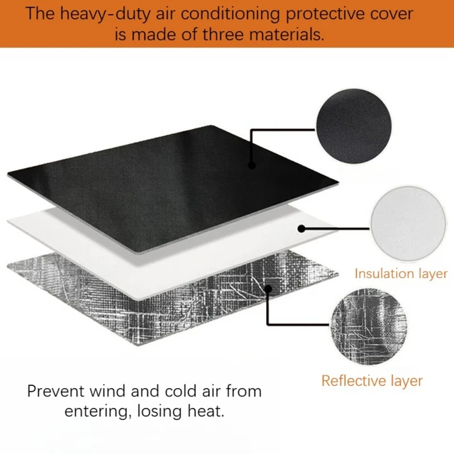 Alt view image 5 of 7 - 1pc Large Outdoor Window Air Conditioner Cover, Aluminum Foil AC Unit Cover, Easy Install, Rainproof Anti-Corrosion Protective Cover for Window Air Conditioner Outdoor Unit, 27.5x22.5x18.5inches