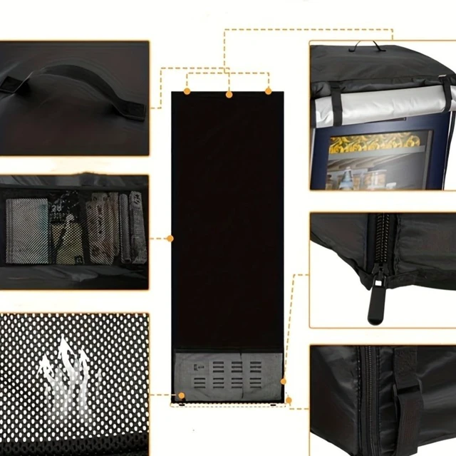 Alt view image 4 of 7 - Outdoor Patio Upright Freezer Cover, Waterproof Mini Refrigerator Protective Cover, Fits Most Compact Cubic Mini Freezer, Outdoor Fridge Cover