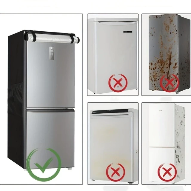Alt view image 2 of 7 - Outdoor Patio Upright Freezer Cover, Waterproof Mini Refrigerator Protective Cover, Fits Most Compact Cubic Mini Freezer, Outdoor Fridge Cover
