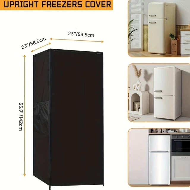 Alt view image 3 of 7 - Outdoor Patio Upright Freezer Cover, Waterproof Mini Refrigerator Protective Cover, Fits Most Compact Cubic Mini Freezer, Outdoor Fridge Cover