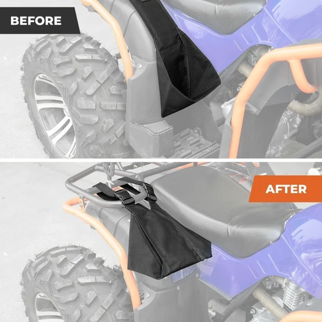 Alt view image 6 of 7 - Durable Polyester Adjustable Footrest Bag, Black Outdoor Protective Storage Bag, Suitable for Beach, Off-Road Vehicles and Outdoor Activities