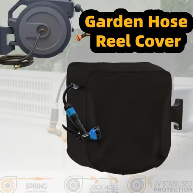 Main image of Square Garden Hose Reel Cover, Wall Mount Retractable Hose Reel Protective Cover, Thickened Wear-resistant Outdoor Cover, Easy Install for Yard Garden Lawn