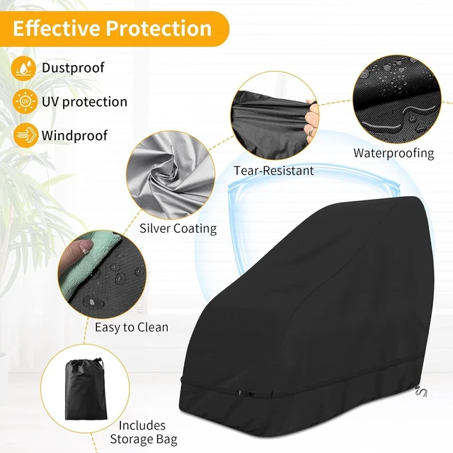 Alt view image 5 of 7 - Thickened 210D Oxford Cloth Massage Chair Cover, Waterproof Dustproof All-Round Protective Cover, Indoor Outdoor Universal Zero Gravity Armchair Game Recliner Protector