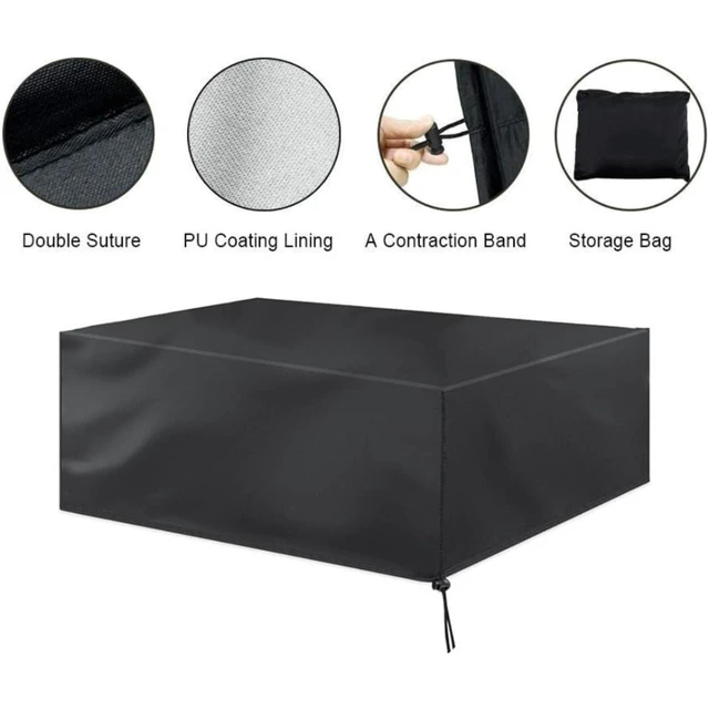 Alt view image 2 of 6 - Heavy-Duty Rectangular Storage Locker Cover, Outdoor Small Side Table Protective Cover, Portable Storage Box Lid Cloth, Dustproof Weather Resistant Storage Protective Cover for Home & Garden
