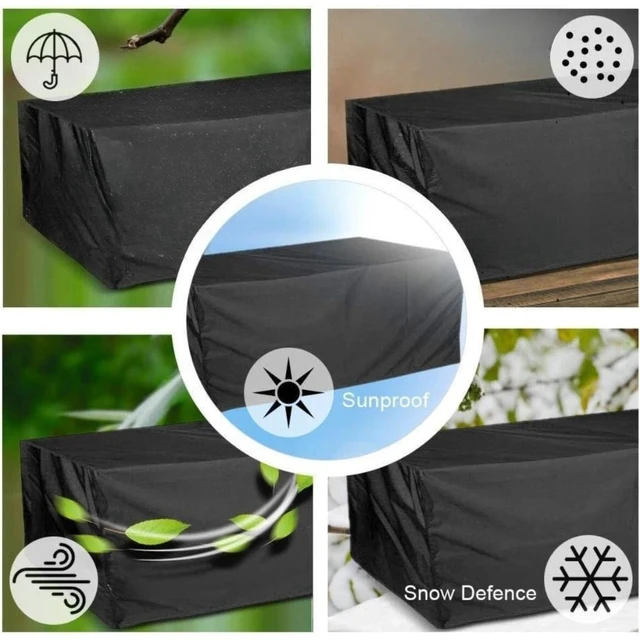 Alt view image 4 of 6 - Heavy-Duty Rectangular Storage Locker Cover, Outdoor Small Side Table Protective Cover, Portable Storage Box Lid Cloth, Dustproof Weather Resistant Storage Protective Cover for Home & Garden