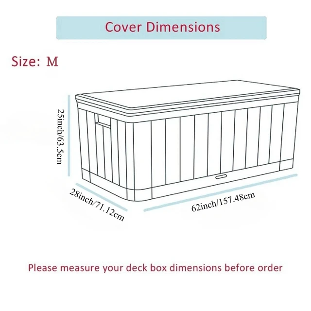 Alt view image 3 of 6 - Heavy-Duty Rectangular Storage Locker Cover, Outdoor Small Side Table Protective Cover, Portable Storage Box Lid Cloth, Dustproof Weather Resistant Storage Protective Cover for Home & Garden