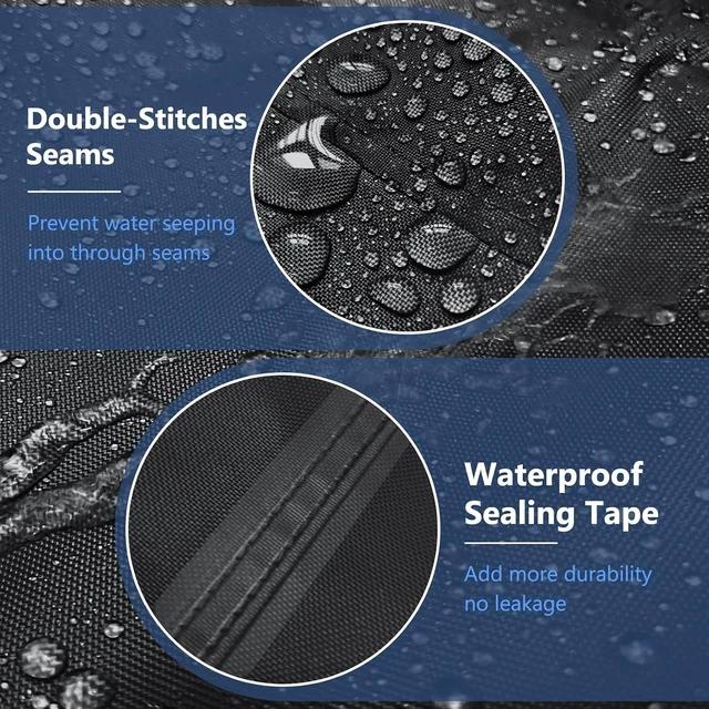 Alt view image 6 of 7 - STARTWO Patio Furniture Cover 4 Piece Set, Black, Regular 420D,Outdoor Furniture Cover Waterproof for Loveseat, Lawn Chairs, Coffee Table, Windproof with Buckle Strap