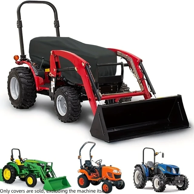 Alt view image 3 of 6 - AKEfit Compact Tractor Cover, Waterproof All Weather Sub Compact Tractor Protector, 76" x 24" x 22" Oxford Fabric UV Dust Wind Resistant Lawn Tractor Cover with Adjustable Drawstring, Black