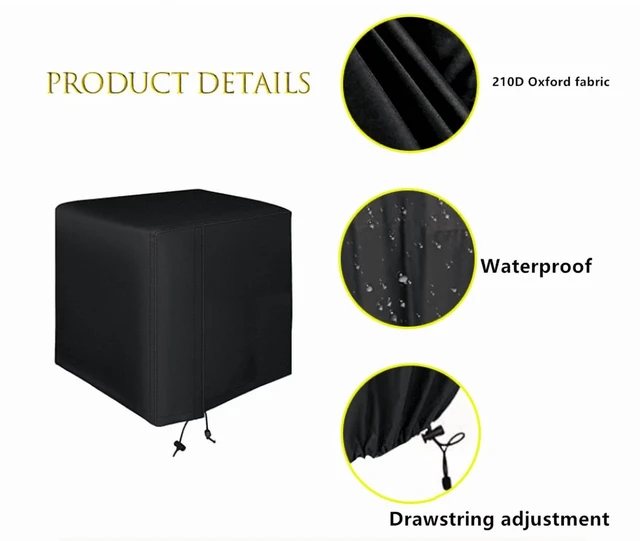 Alt view image 2 of 5 - AKEfit Outdoor Pool Sand Filter Pump Cover, Waterproof All Weather Pool Filter Protector, UV Dust Wind Resistant Oxford Fabric Pool Pump Cover with Adjustable Drawstring, Black