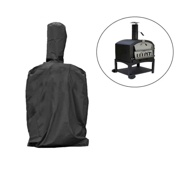 Alt view image 6 of 6 - AKEfit Outdoor Pizza Oven Cover with Chimney Opening, Waterproof All Weather Pizza Oven Protector, UV Dust Wind Resistant Oxford Fabric Pizza Oven Cover with Zipper & Drawstring, Black